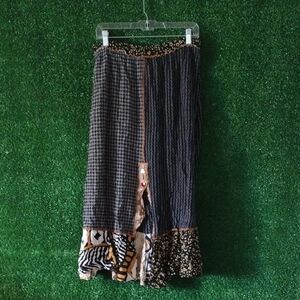 Y2k Surya Elegant Black and Brown Midi Skirt